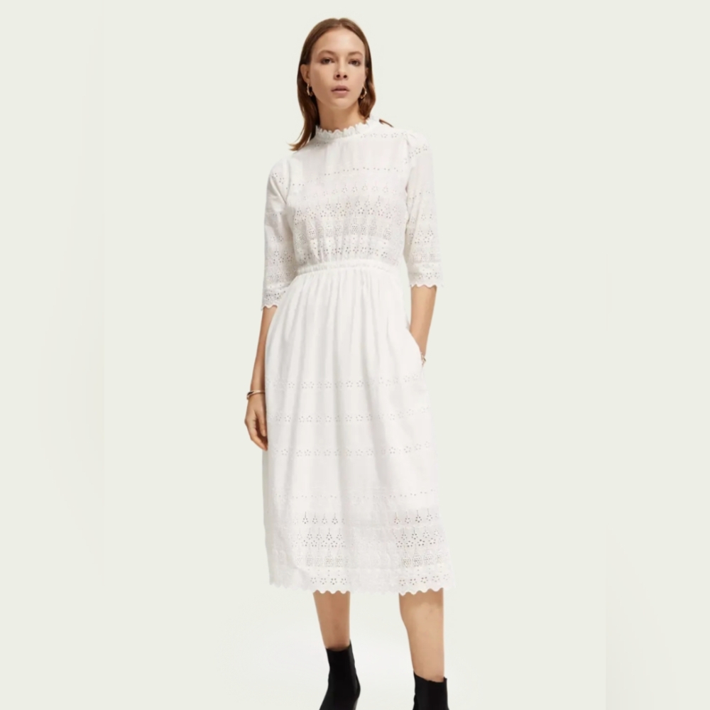 Broderie Midi Dress